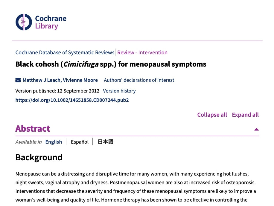 Black Cohosh for Menopause What Science Says About Its Effectiveness