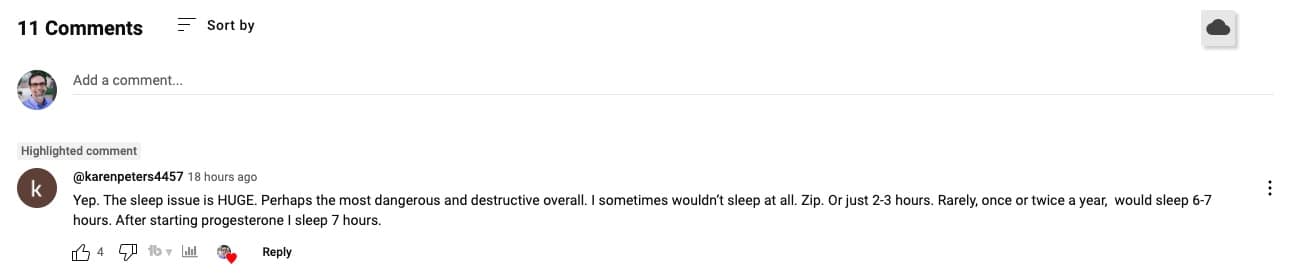 Menopause Insomnia sleep trouble comment Menopause insomnia sleep problems YouTube comment